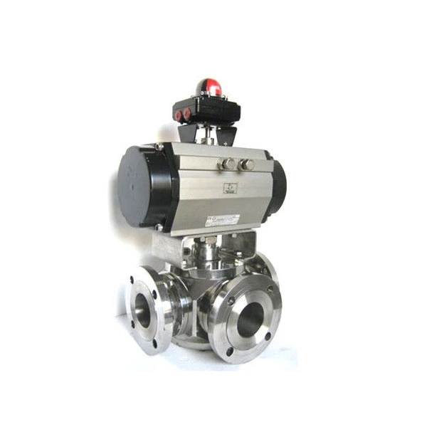 Trunnion Mounted 3 Way Ball Valve Stainless Steel Material For Industrial