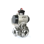 Trunnion Mounted 3 Way Ball Valve Stainless Steel Material For Industrial
