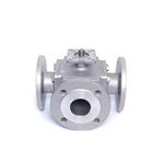 Small Full Port 3 Way Flanged Ball Valve Square Body with Mounting Pad