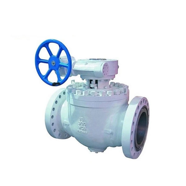 High Temperature Trunnion Ball Valve , Gear Operated Fixed Ball Valve