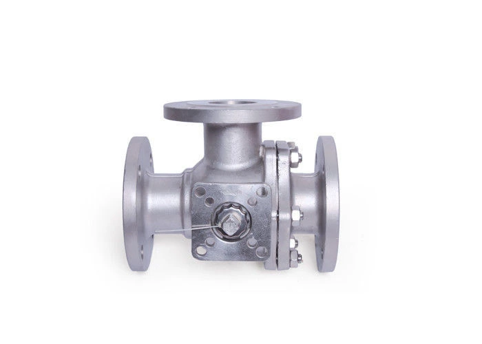 Q45F 16P T - Port 3 way Flange CF8M Ball Valve Floating High Platform Control Valve
