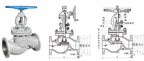 J41H Carbon Steel Stainless Steel Globe Valve , Flange Connection Threaded Globe Valve