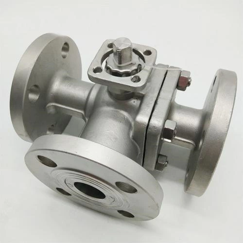 Q45F 16P T - Port 3 way Flange CF8M Ball Valve Floating High Platform Control Valve 0