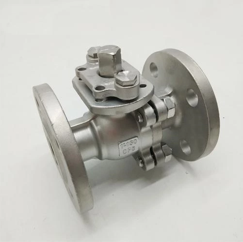 Stainless Steel DIN RF Flanged Ball Valve 2 Piece With Handle Operation 0