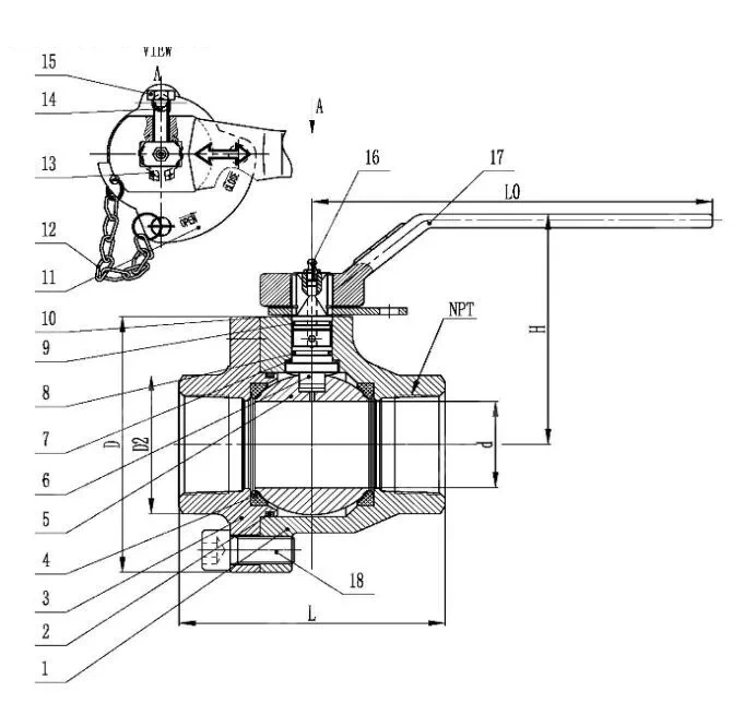 Bolted Bonnet Ball Valve, ASTM A216 WCB, 2 IN, 3000 PSI, NPT