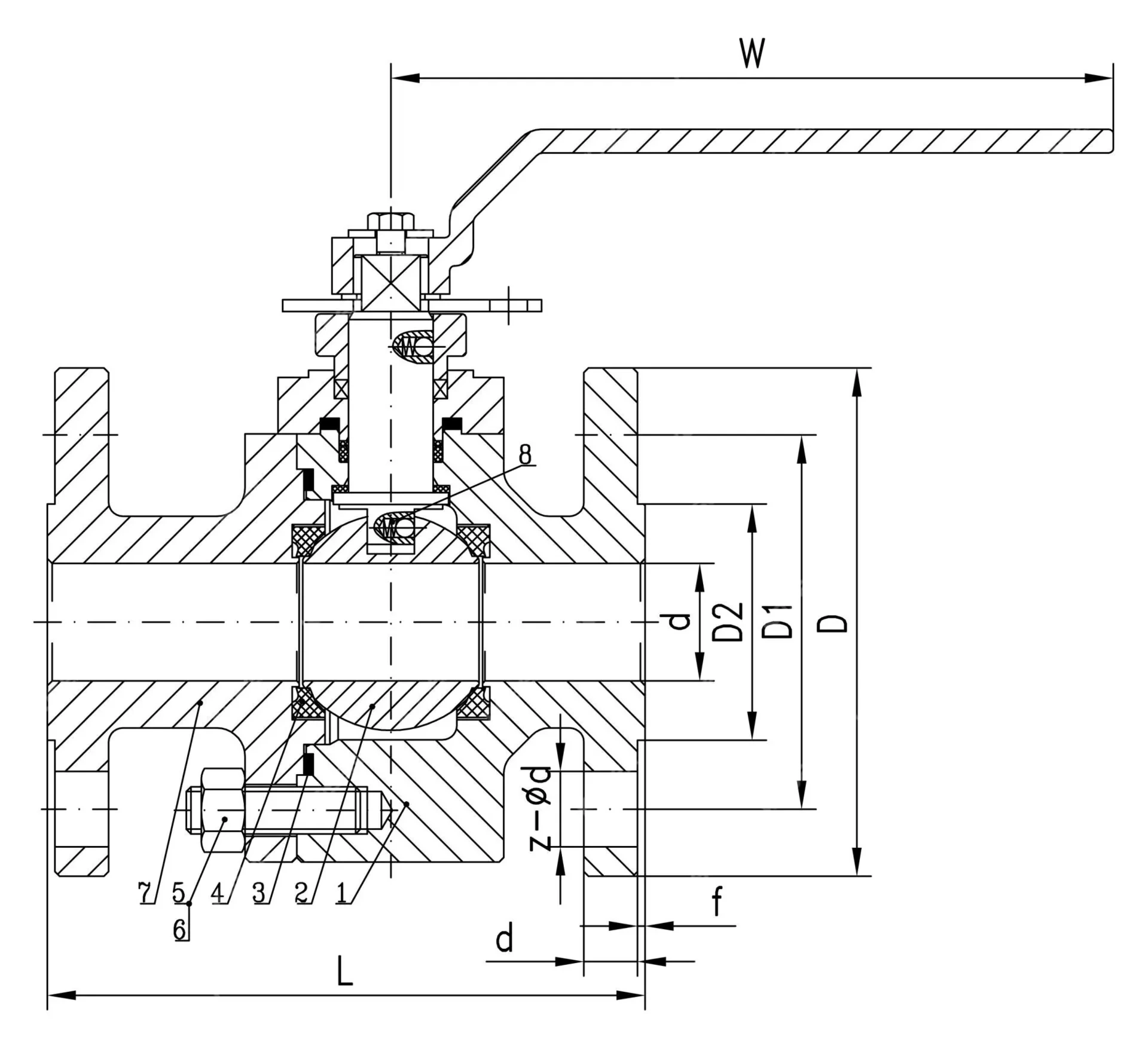 Forged Steel Floating Ball Valve, API 6D, A105N, 1-12 Inch