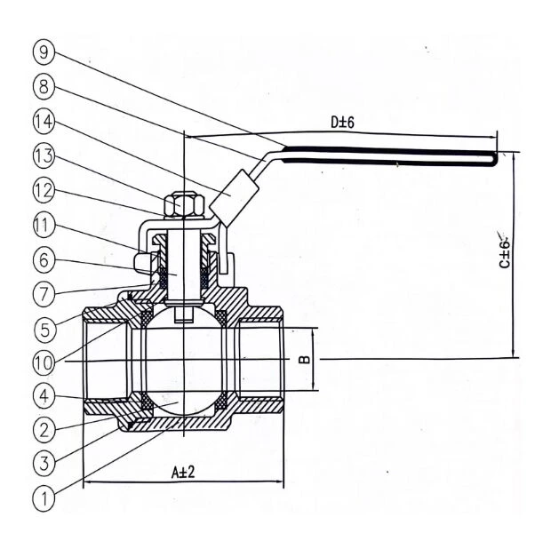 Locking Handle Ball Valve, A216 WCB, 1 IN, 2000 PSI, NPT, FP