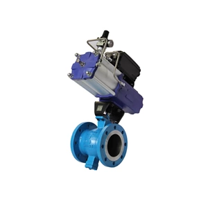 Spring Return Pneumatic Segment Ball Valve, WCB, DN100, PN10