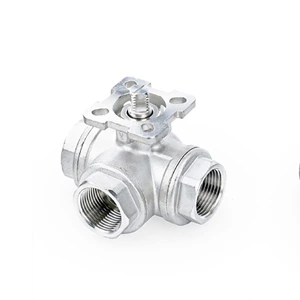 Three Way Ball Valve, ASME B16.34, A351 CF8M, 1000 WOG, NPT