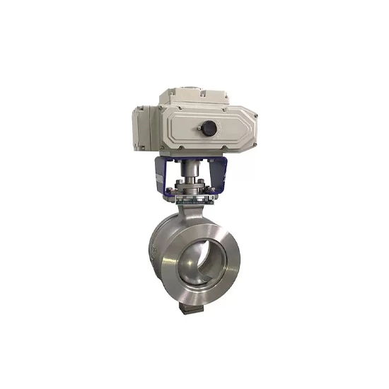 V Port Segment Ball Valve, A351 CF8, DN100, PN16, Electric