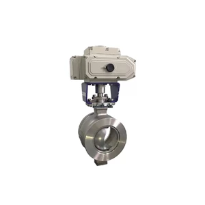 V Port Segment Ball Valve, A351 CF8, DN100, PN16, Electric