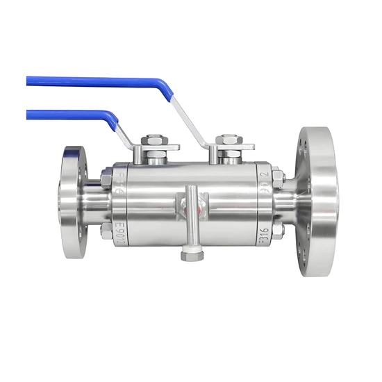 DBB Floating Ball Valve, EEMUA 182, 1500 LB, RTJ+FNPT, Lever